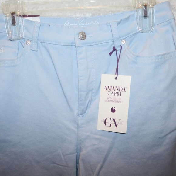 Gloria Vanderbilt slimming capri NWT size 4  light blue - Picture 2 of 4